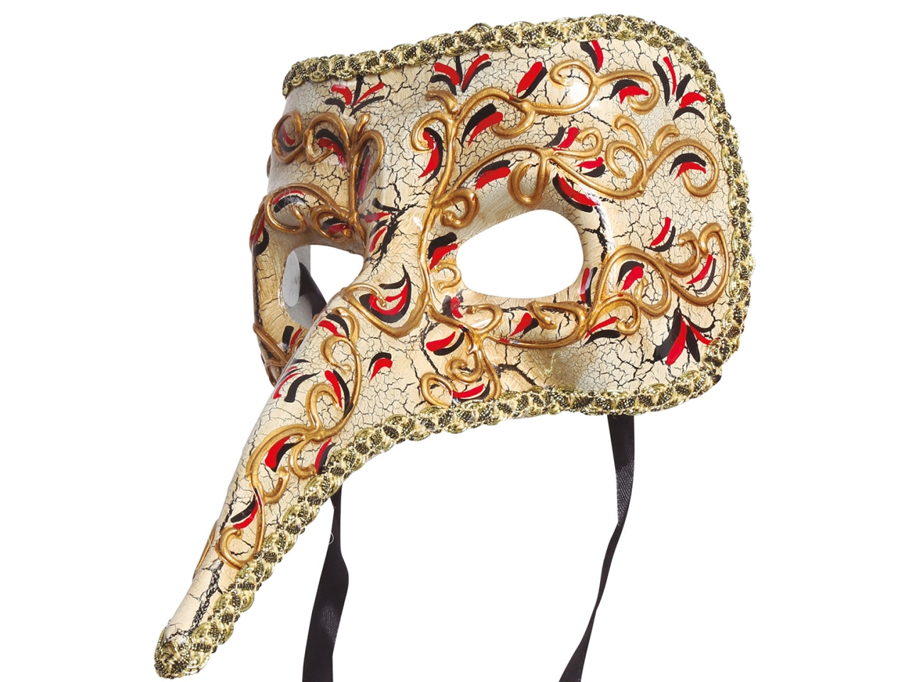Maschera veneziana decorata con naso lungo
