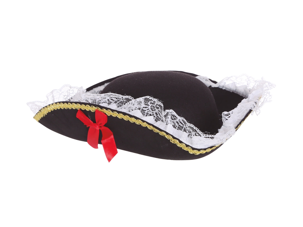 Cappello piratessa feltro con finiture in pizzo
