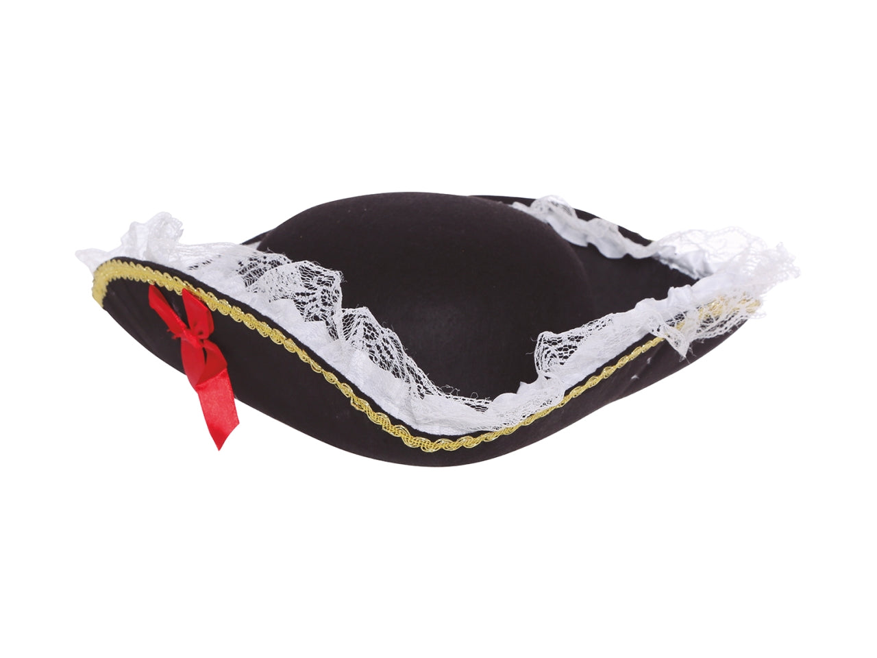 Cappello piratessa feltro con finiture in pizzo