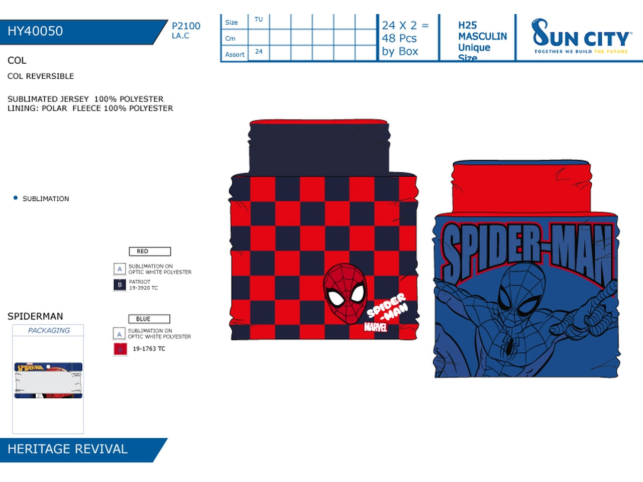 Spiderman collo double face