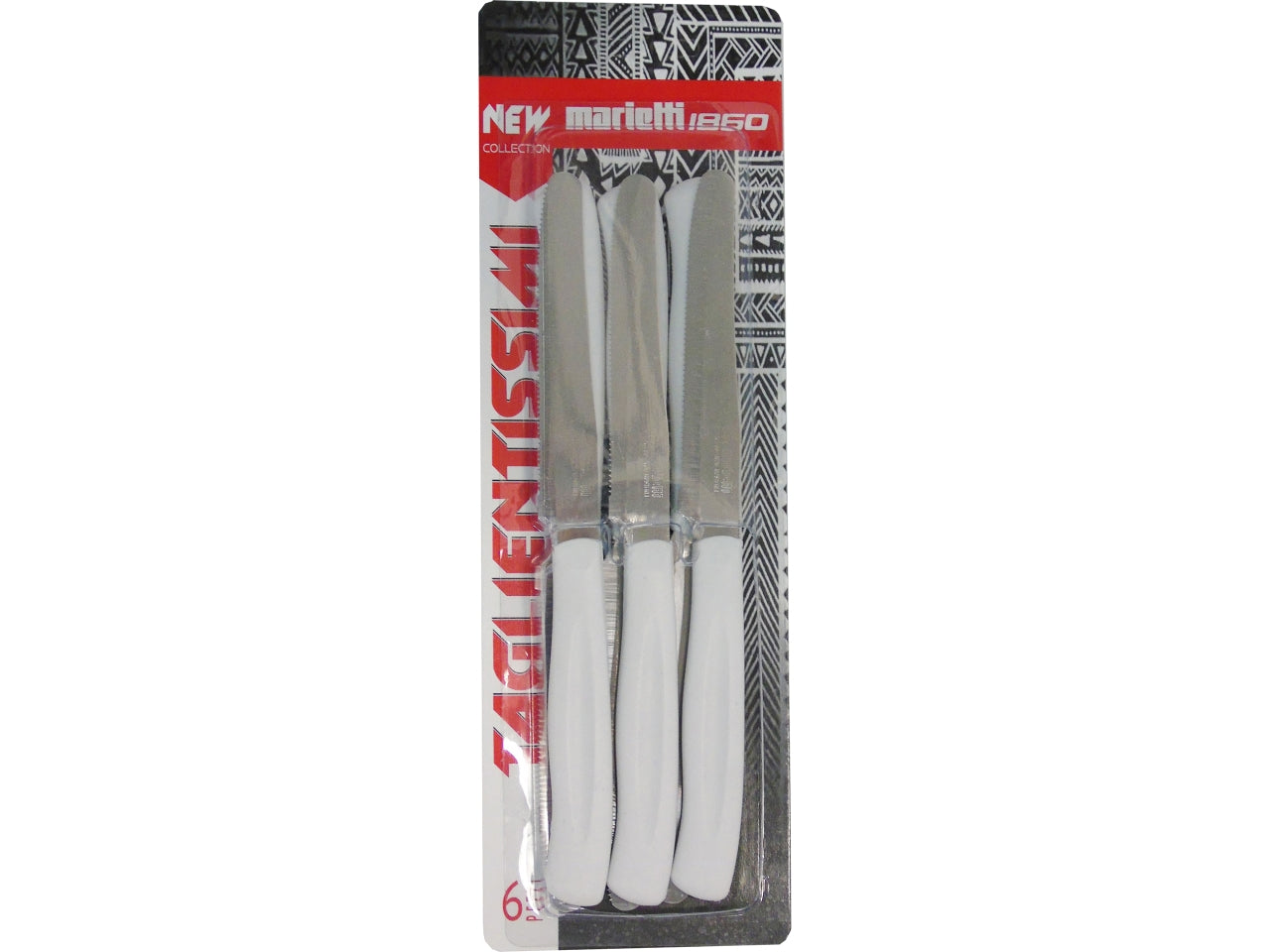 Coltelli da tavola 11cm 6 pezzi bianco