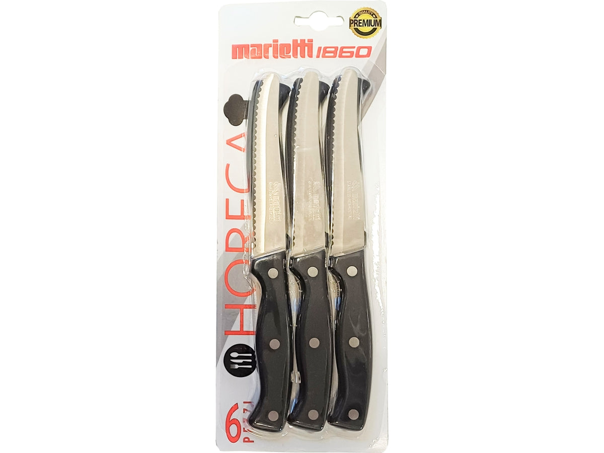 Coltelli da bistecca 11cm 6 pezzi nero