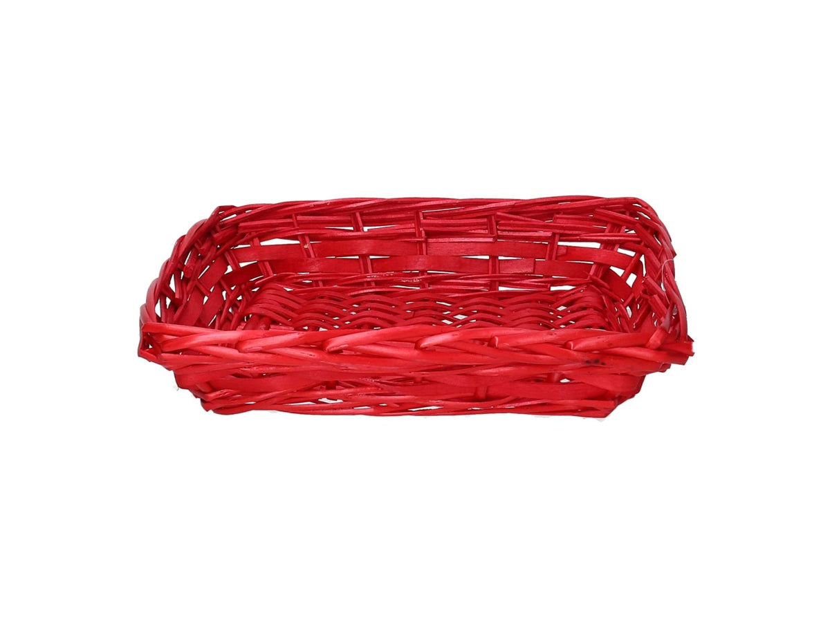 Cesta vimini rettangolare 31x23xh.7cm rosso