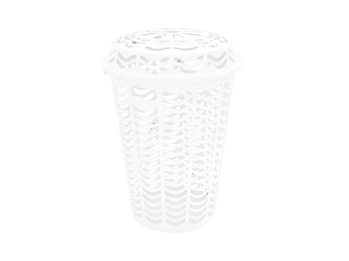 Cestone milleusi con coperchio 46xh.67cm bianco