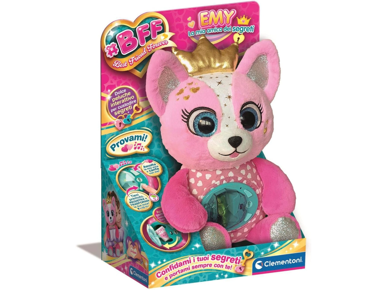 Clementoni bff emy pink secret plush