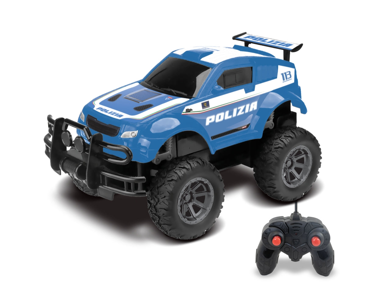 Fuoristrada Big wheels polizia radiocomando in scala1:16