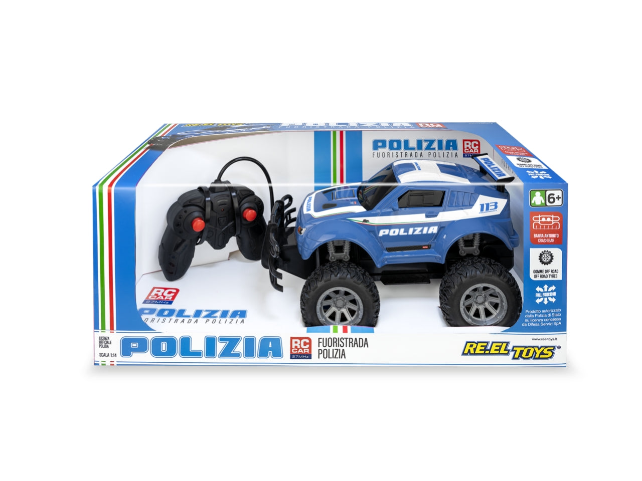 Fuoristrada Big wheels polizia radiocomando in scala1:16