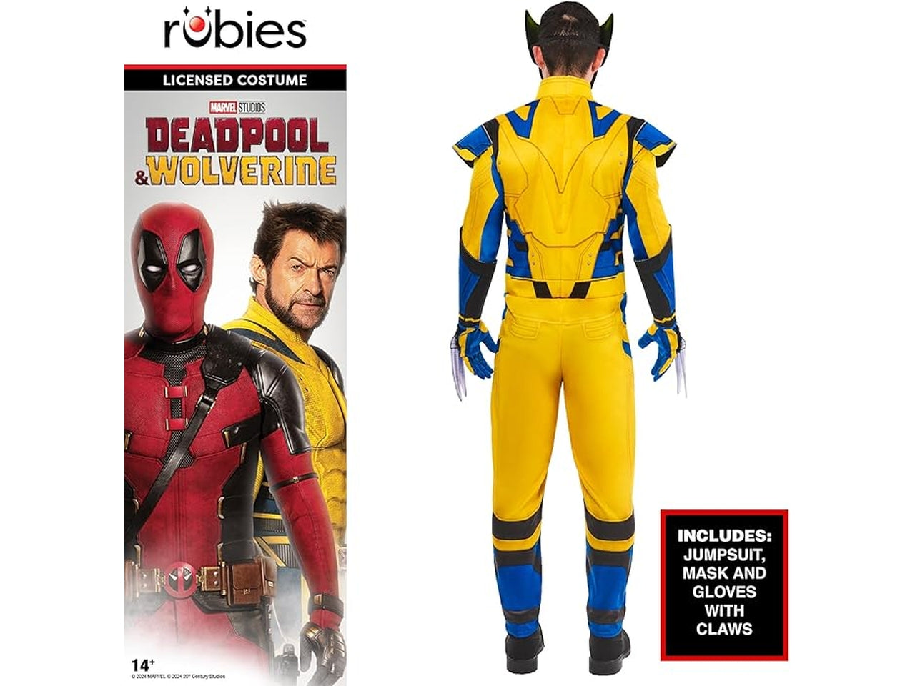 Costume adulto wolverine deluxe, composto da tuta, guanti con lame e maschera taglia S