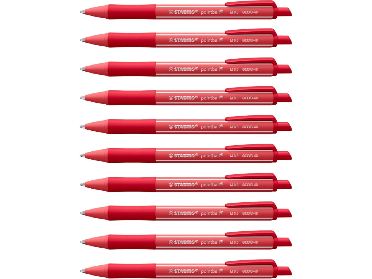 Stabilo Pointball colorful ultradi colore rosso la confezione contiene 10 penne