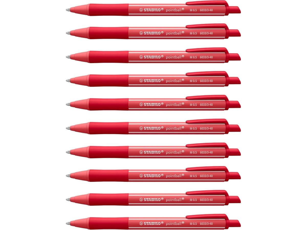 Stabilo Pointball colorful ultradi colore rosso la confezione contiene 10 penne