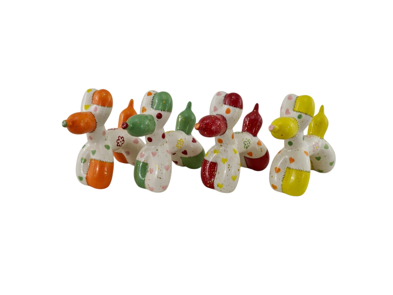 Decorazione colorata cagnolino medio 14,3x6x13cm 4 assortimenti di colori