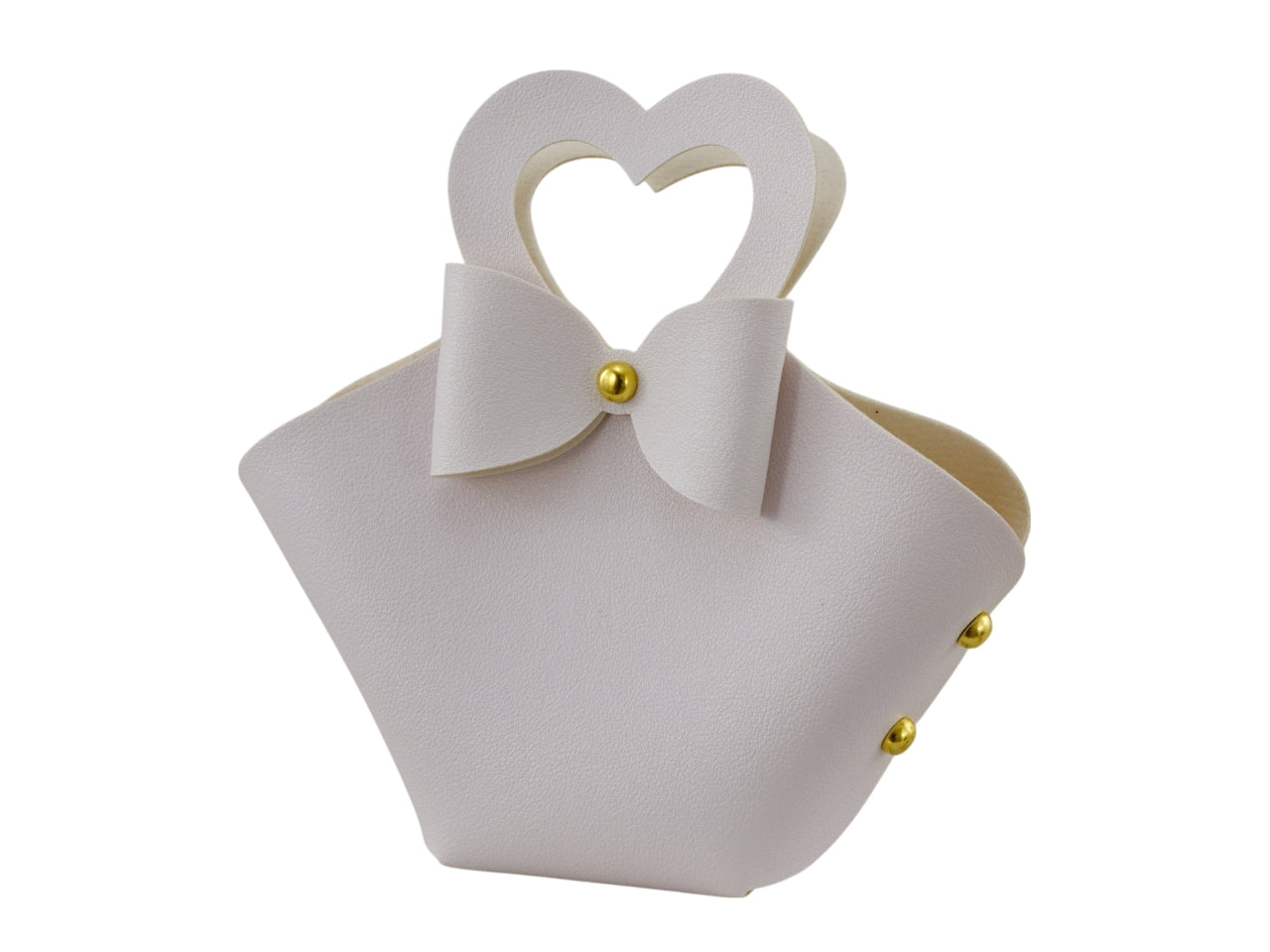 Borsetta cuore grande 12x13cm bianca
