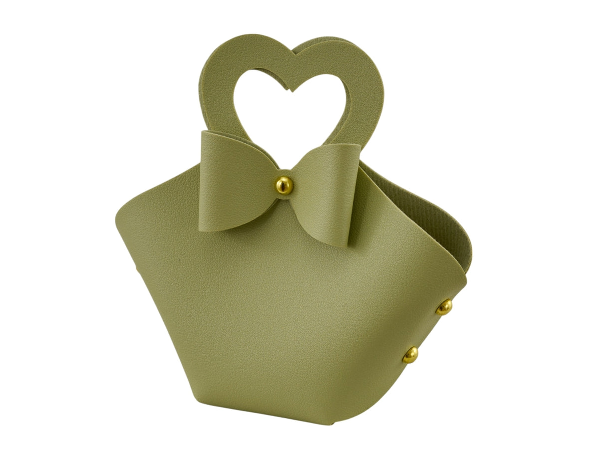 Borsetta cuore grande 12x13cm verde
