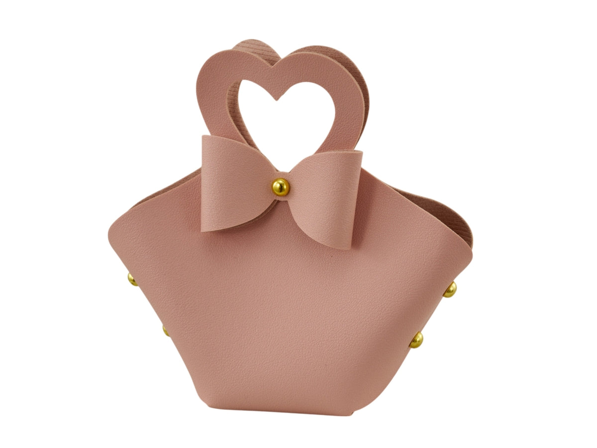 Borsetta cuore grande 12x13cm rosa antico