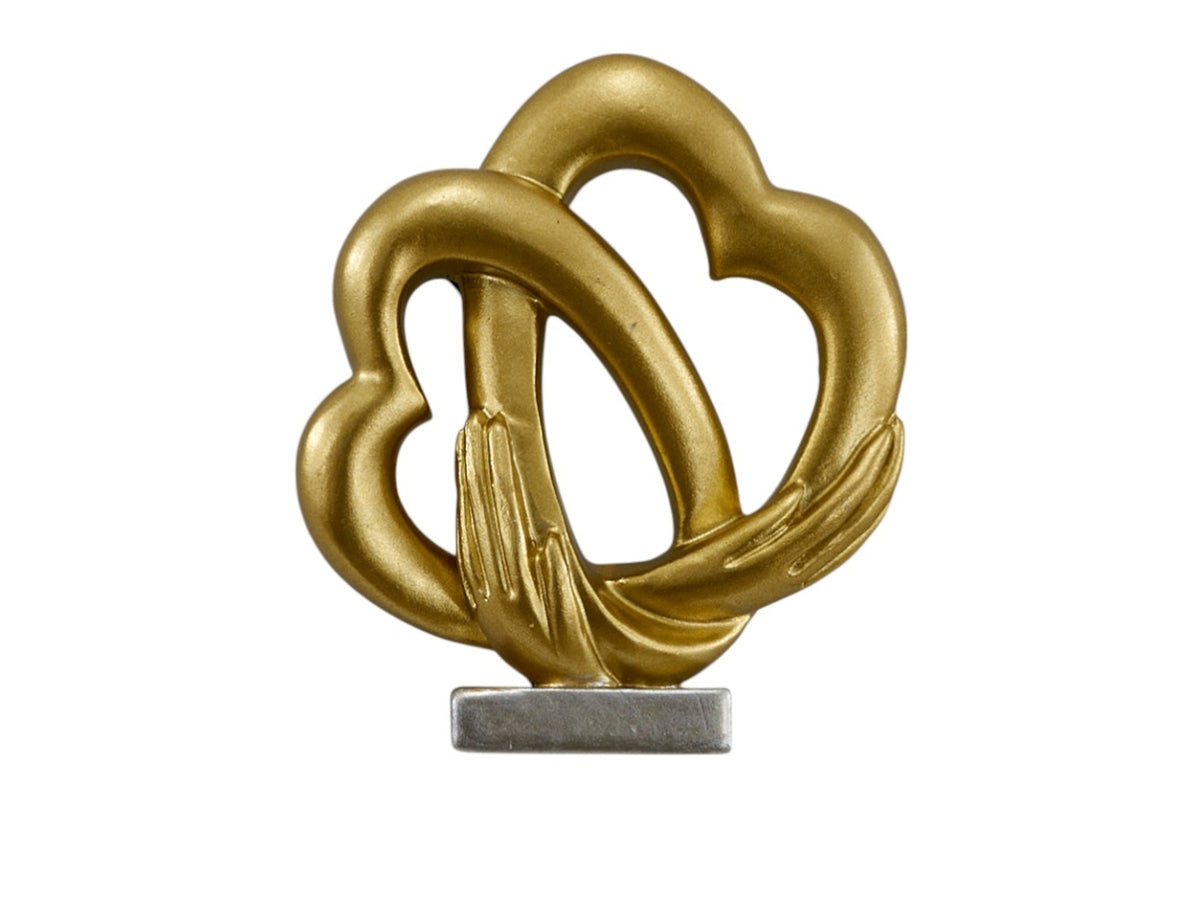 Magnete mani con cuori oro