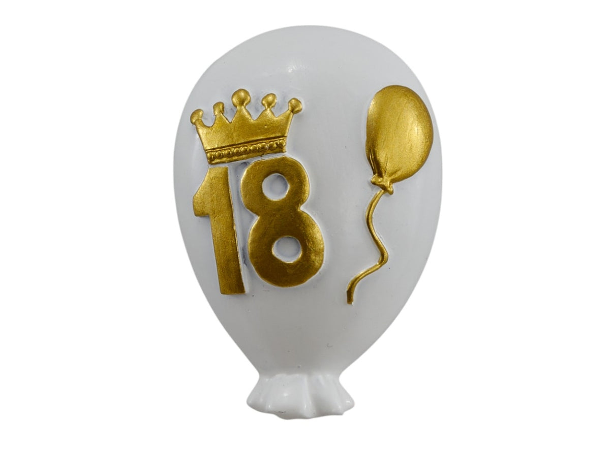 Magnete palloncino 18anni bianco e oro