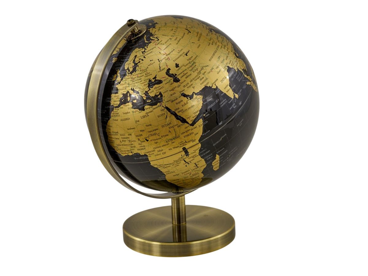 Mappamondo con base metallo 8,5cm blue/gold