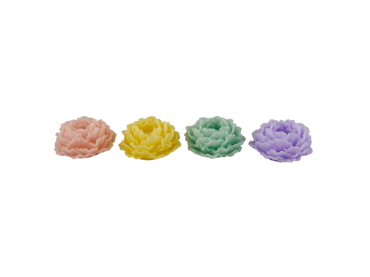 Candela peonia led piccola 11,6x5,5cm 4 colori assortiti