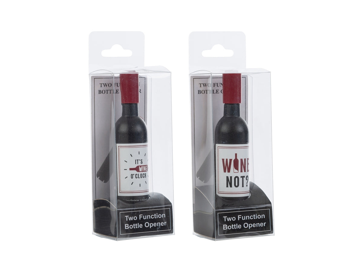 Wine time apribottiglie con calamita 11,5cm in 2 assortimenti
