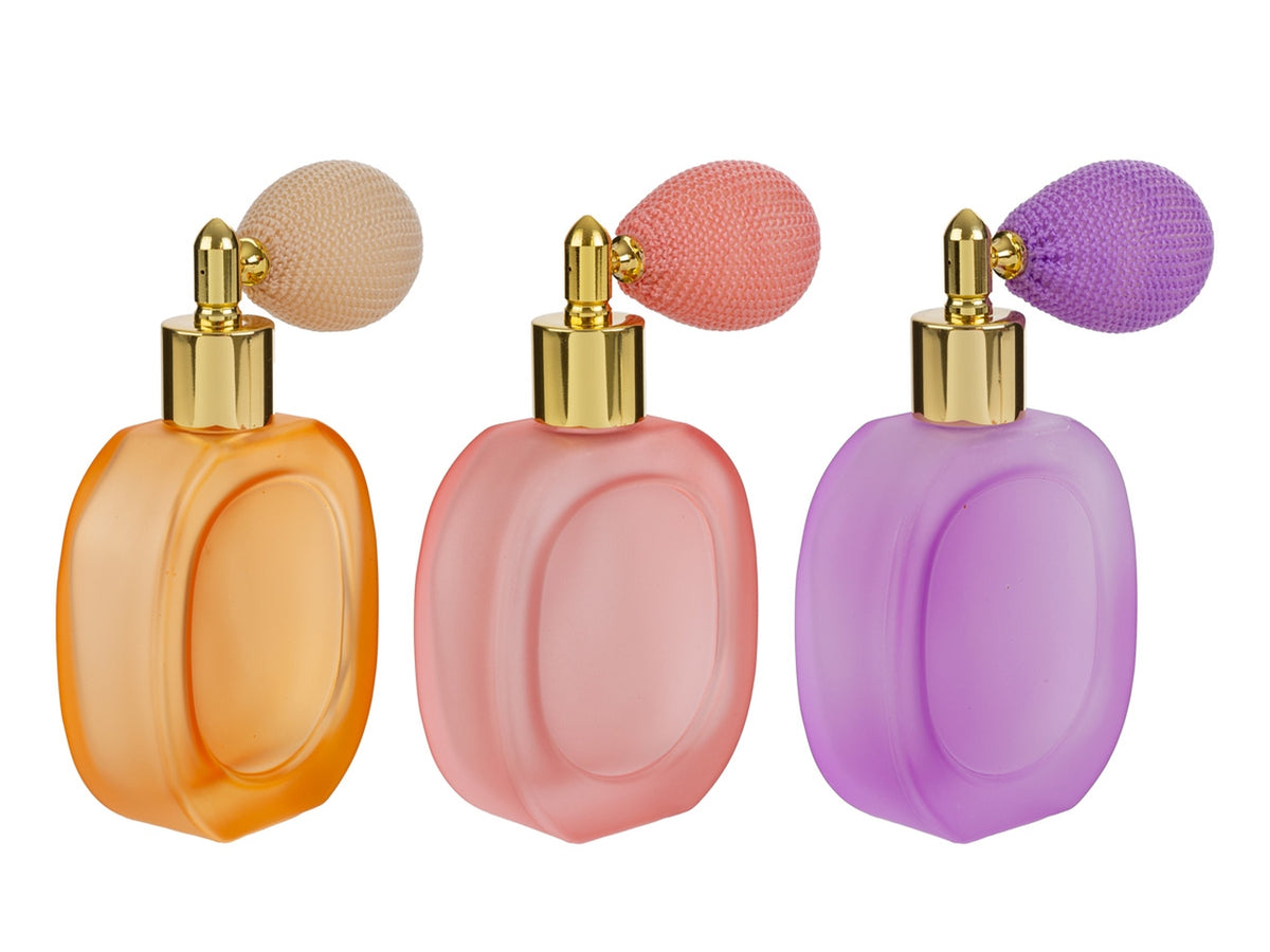 Portaprofumo spray in vetro satinato 50ml 11,5cm in 3 colori assortiti