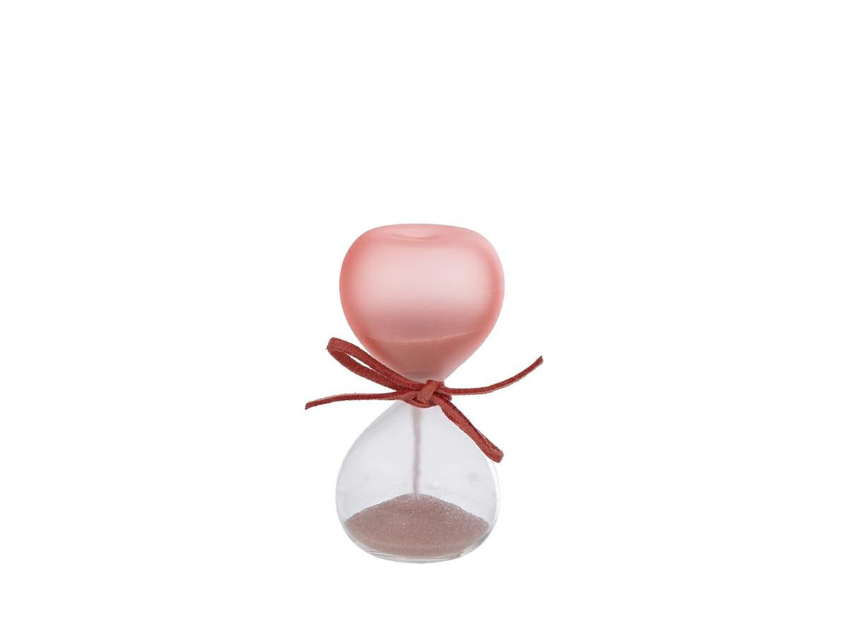 Clessidra in vetro satinato 8cm rosa con scatola