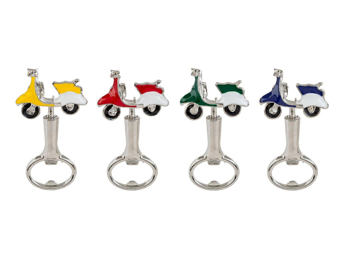 Apribottiglie moto 5,5x10cm con scatola in 4 colori assortiti