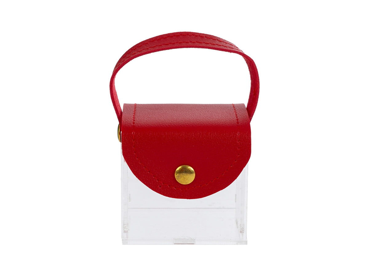 Scatola borsetta in plexiglass 6x5x6cm rossa
