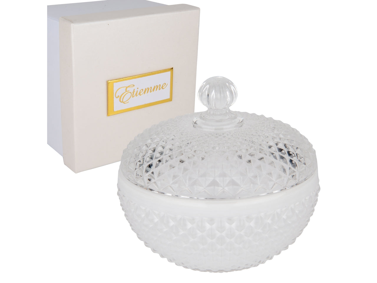 Ginevra cofanetto tondo in vetro 9x8cm