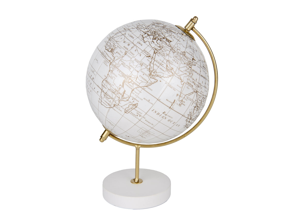 Voyage mappamondo diametro 9xh.15cm bianco