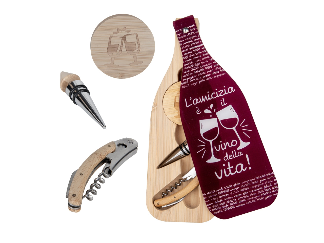 Bordeaux set vino confezione bottiglia con 3pezzi 10x30cm $