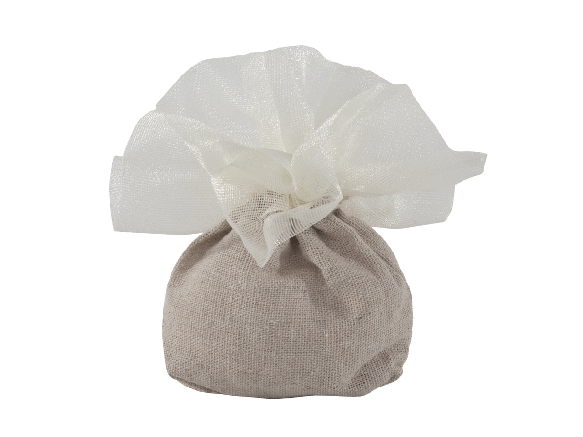 Campagna sacchetto portacontetti in tessuto 10x13cm naturale e crema