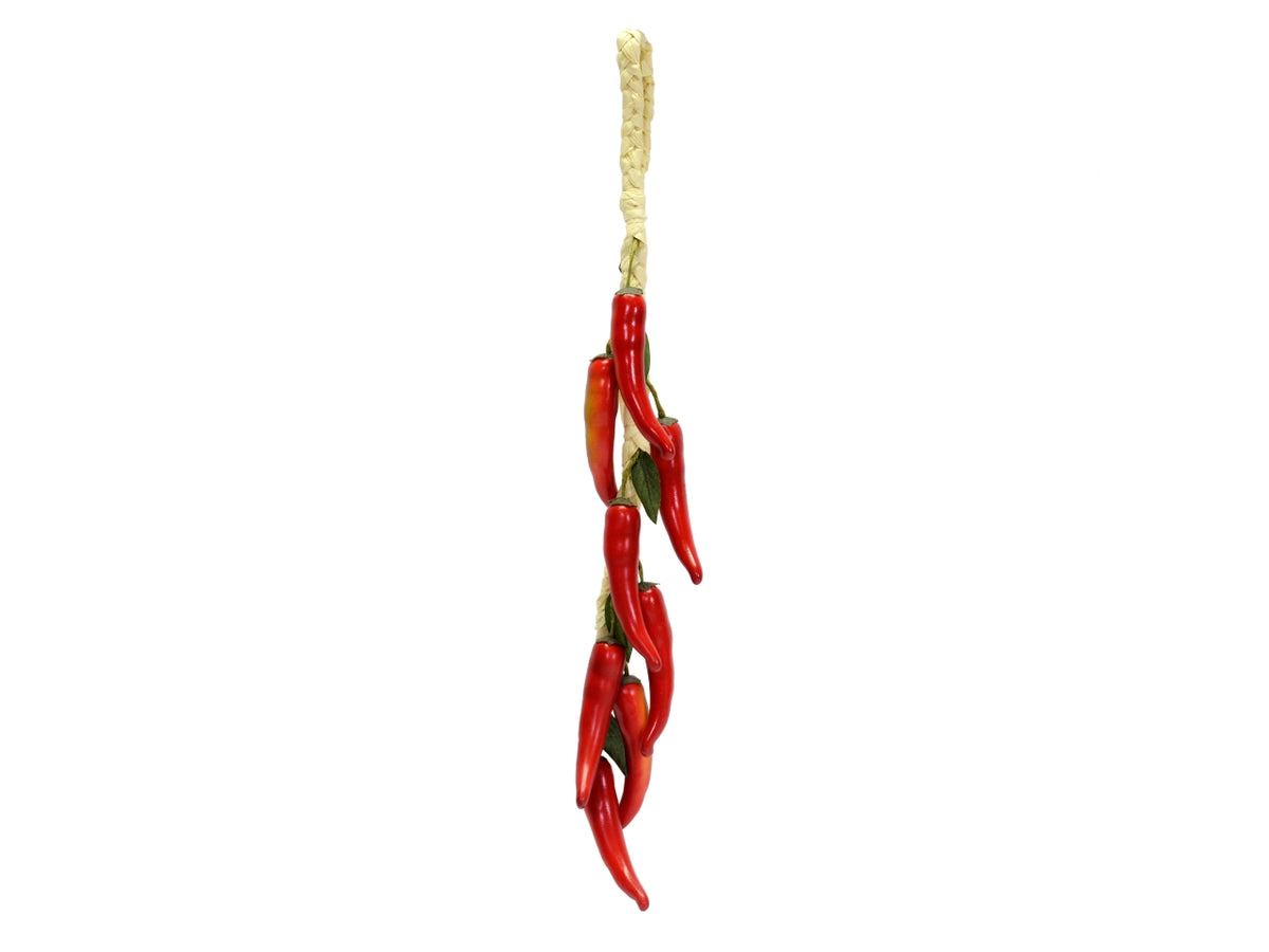 Treccia 8 peperoncini artificiali 10x50x3cm rossi