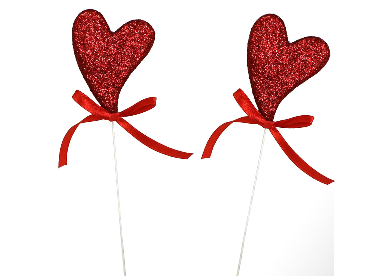 Pick cuore 7x7cm set 2 pezzi rossi