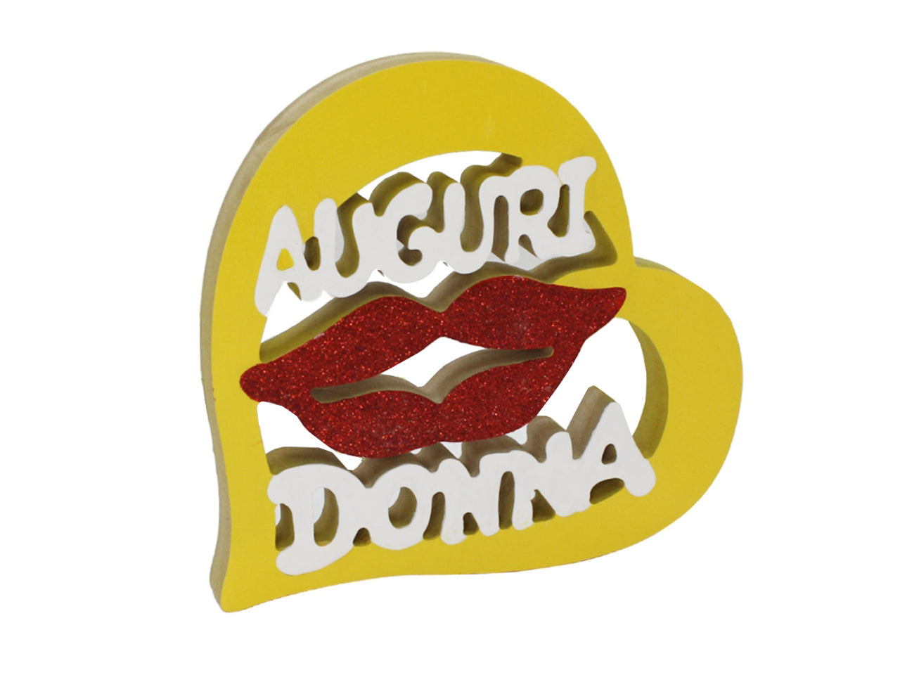 Cuore in legno21x21cm auguri donna