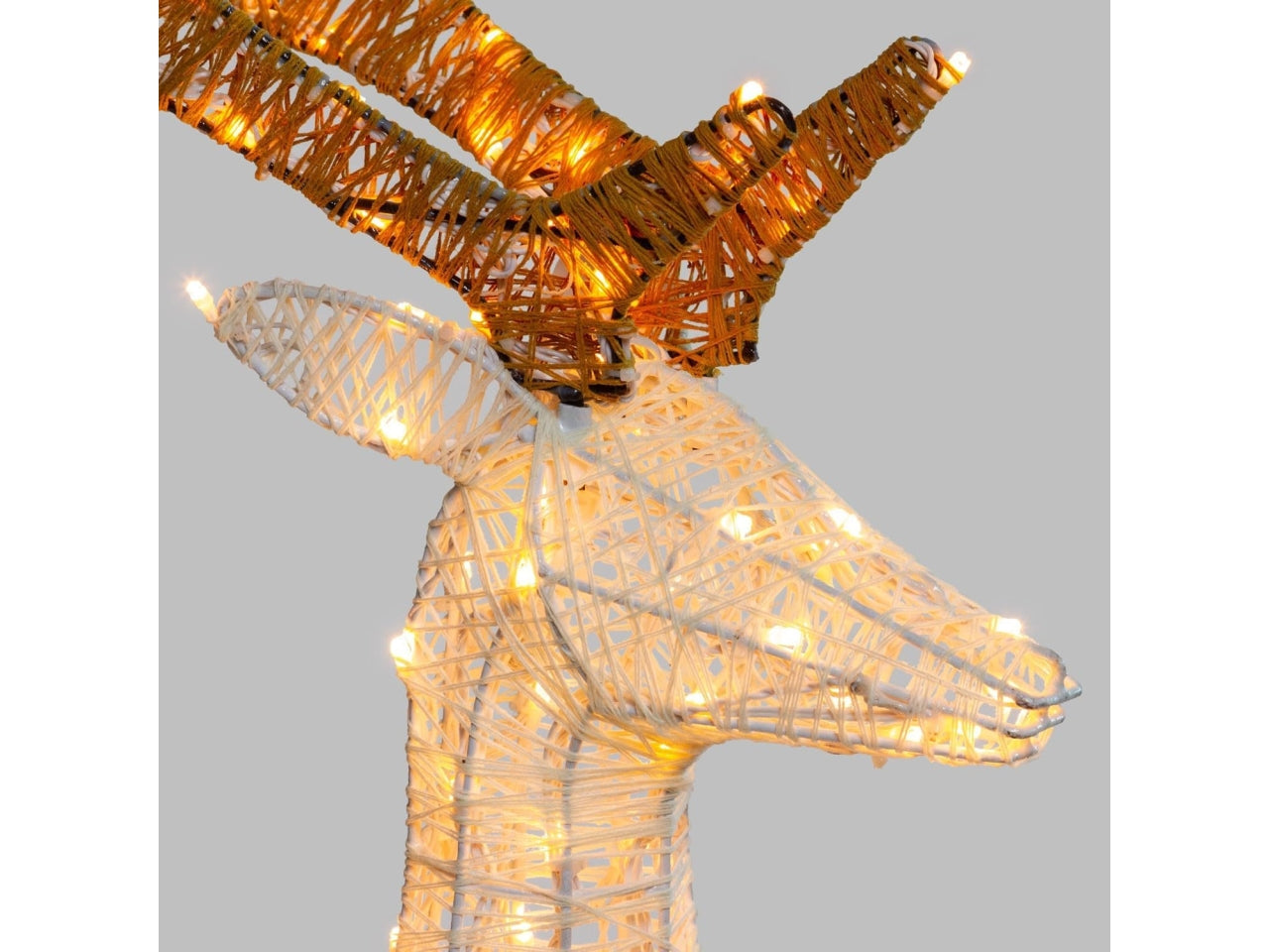 Renna 3D 105cm con 200led bianco, luce fissa per uso interno ed esterno IP44