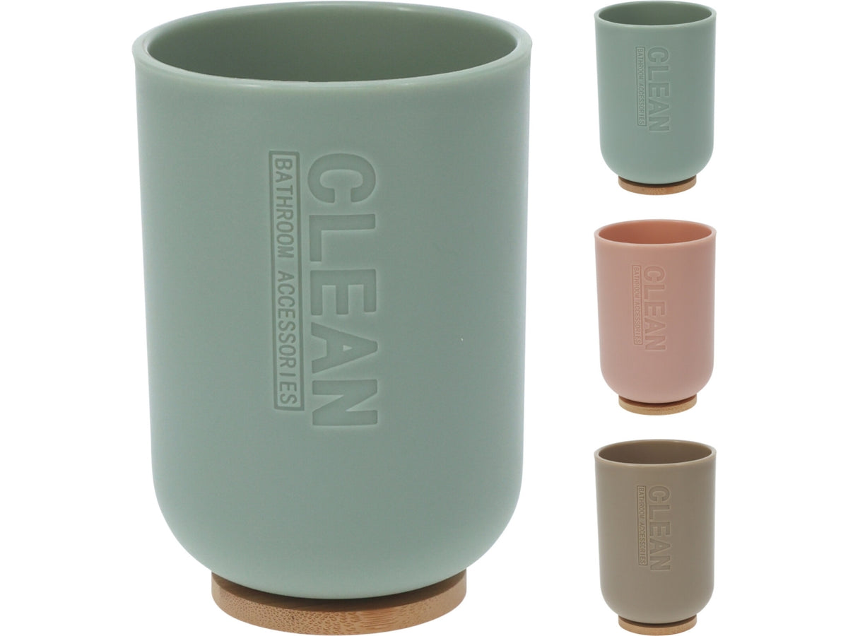 Bicchiere portaspazzolino 300ml 11cm in 3colori assortiti