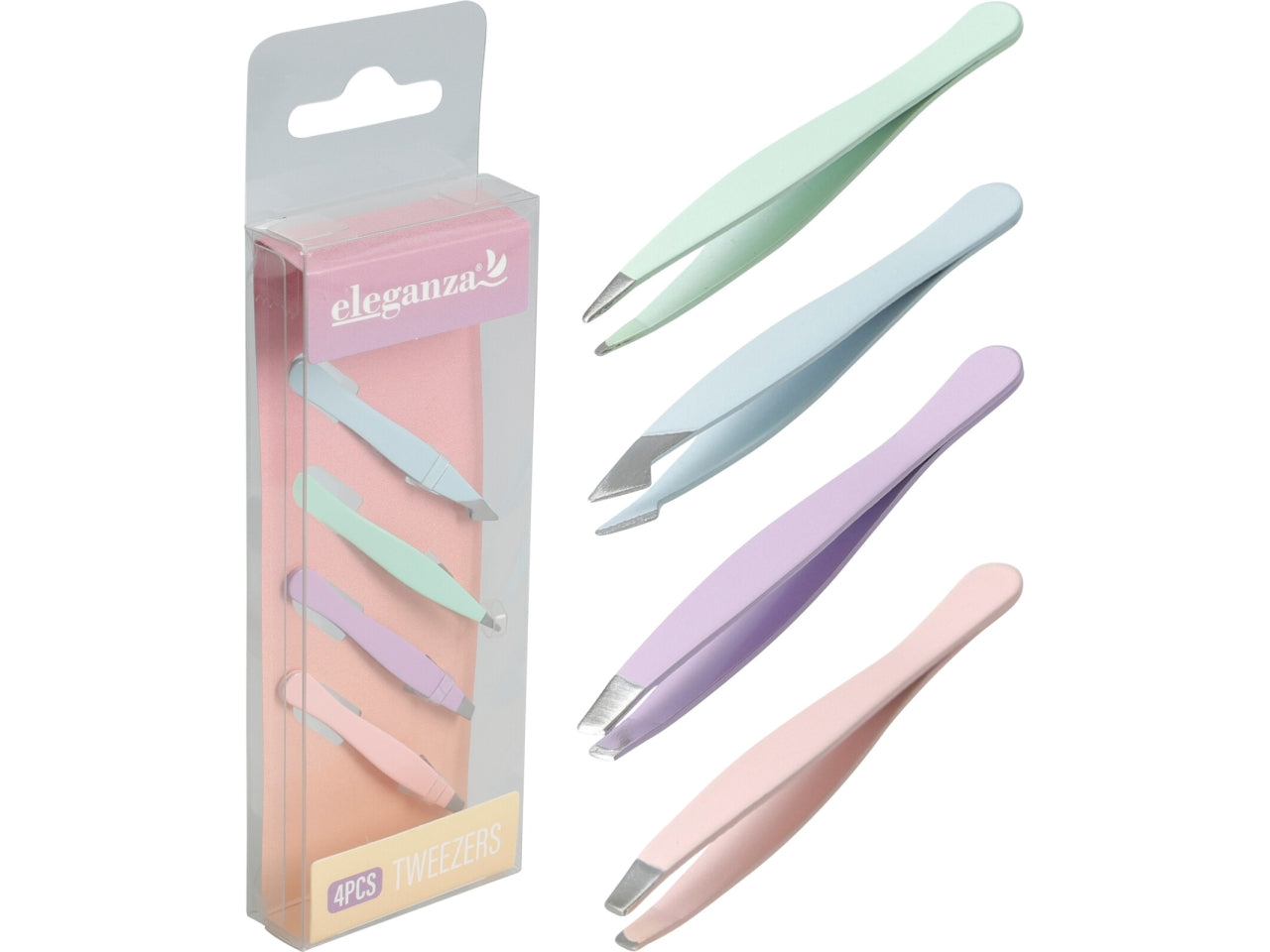 Pinzette inox 6cm in confezione da 4 pezzi