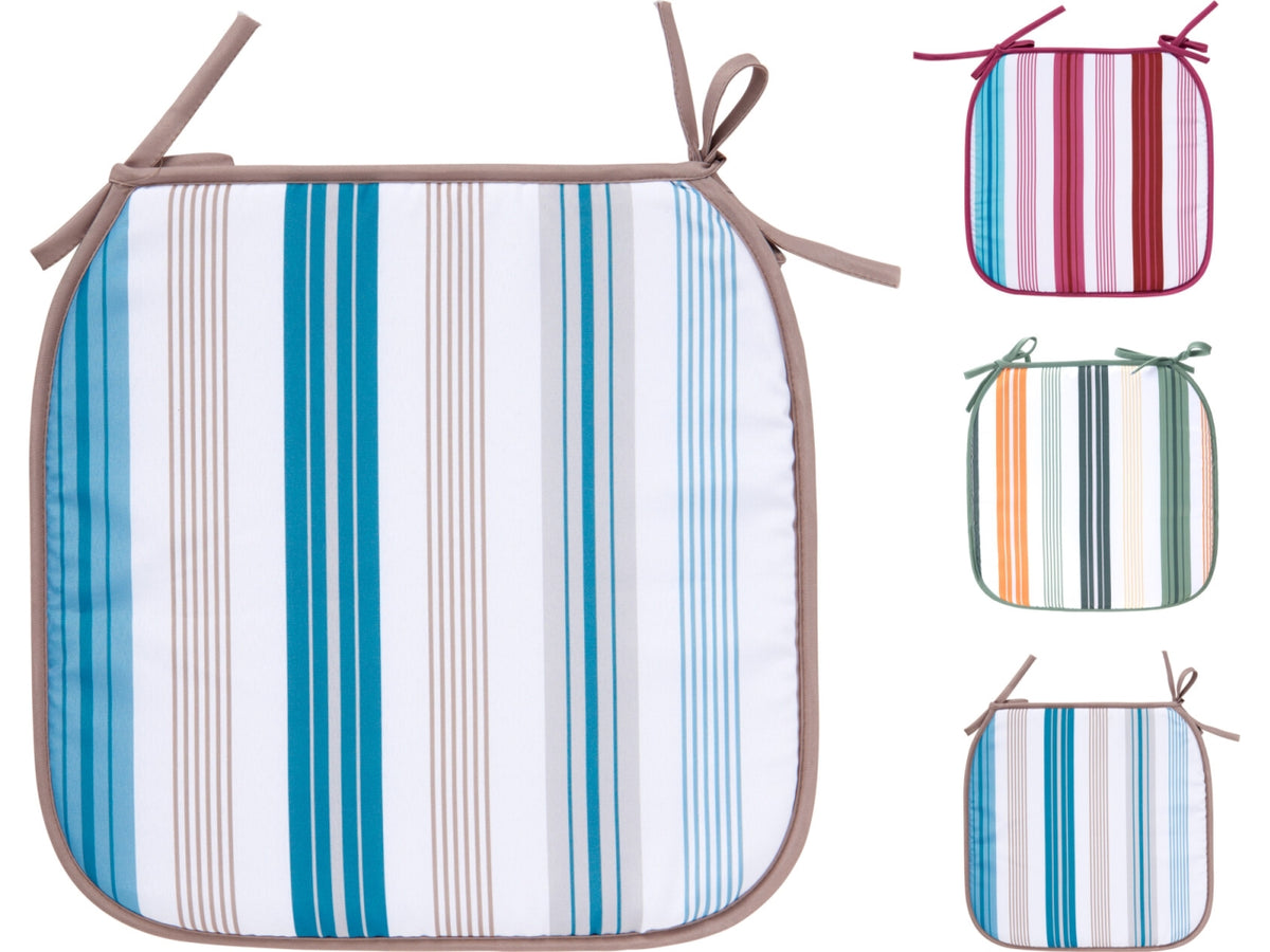 Cuscino a righe per sedia, 3 colori assortiti