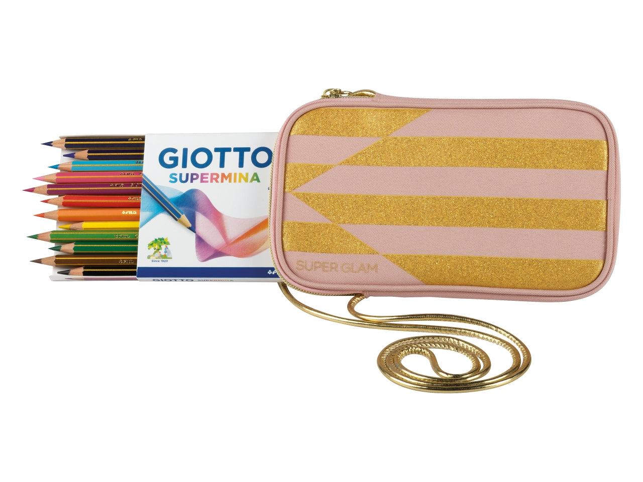 Nuova GIOTTO pochette superglam allâinterno 12 pastelli Giotto Supermina