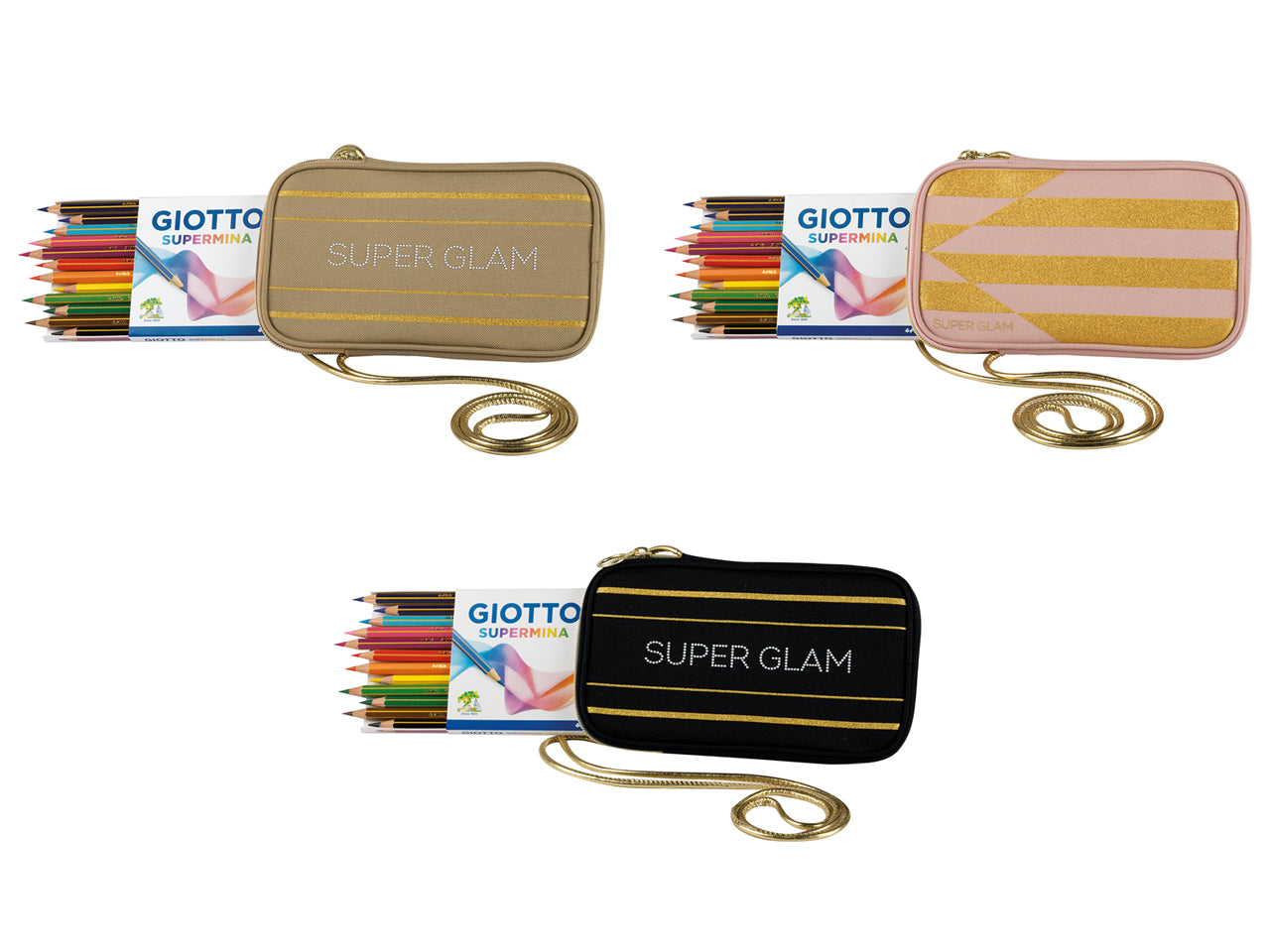 Nuova GIOTTO pochette superglam allâinterno 12 pastelli Giotto Supermina