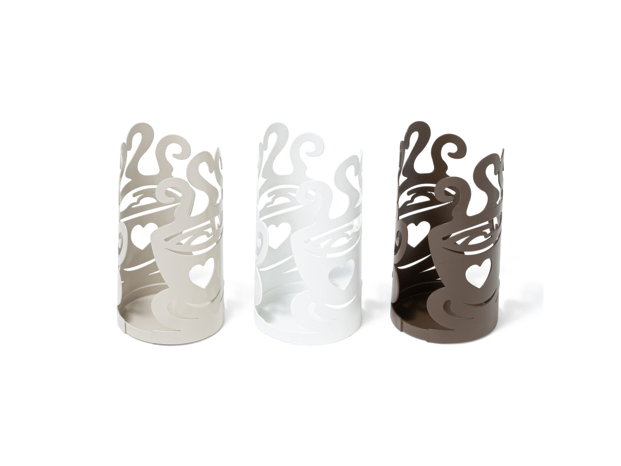 Portabicchieri in metallo tazzina caffè 8xh.15cm, colori assortiti