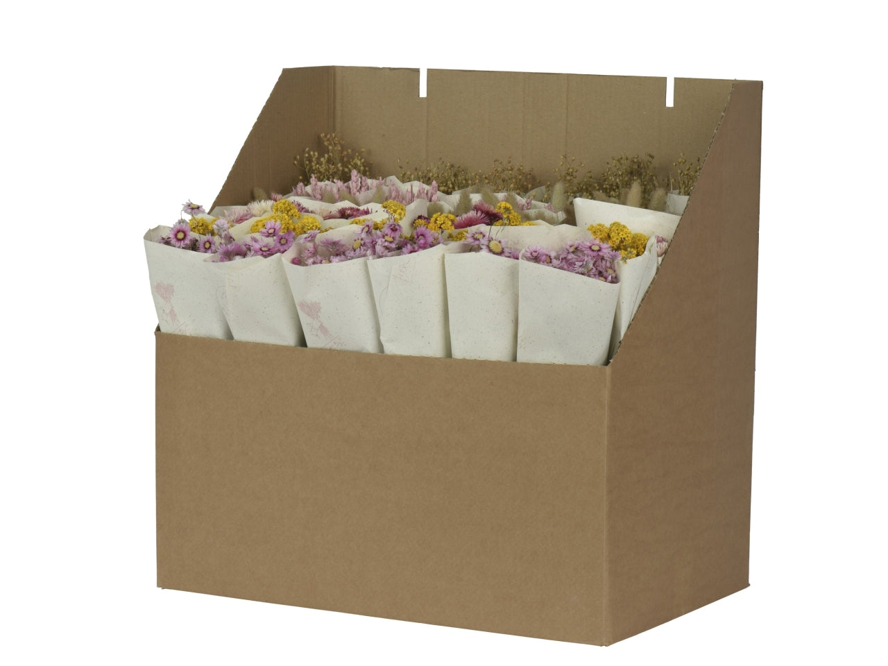 Mazzolino fiori secchi 6 assortiti 60x20xh.60cm