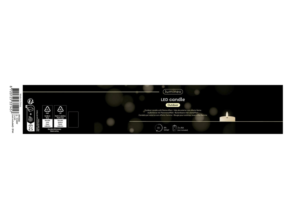 Candela led bianca d.8.5xh.11.5cm