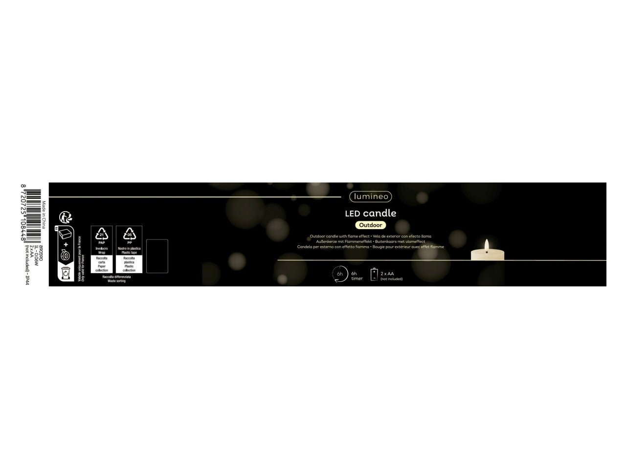 Candela led rosa d.8.5xh.14cm