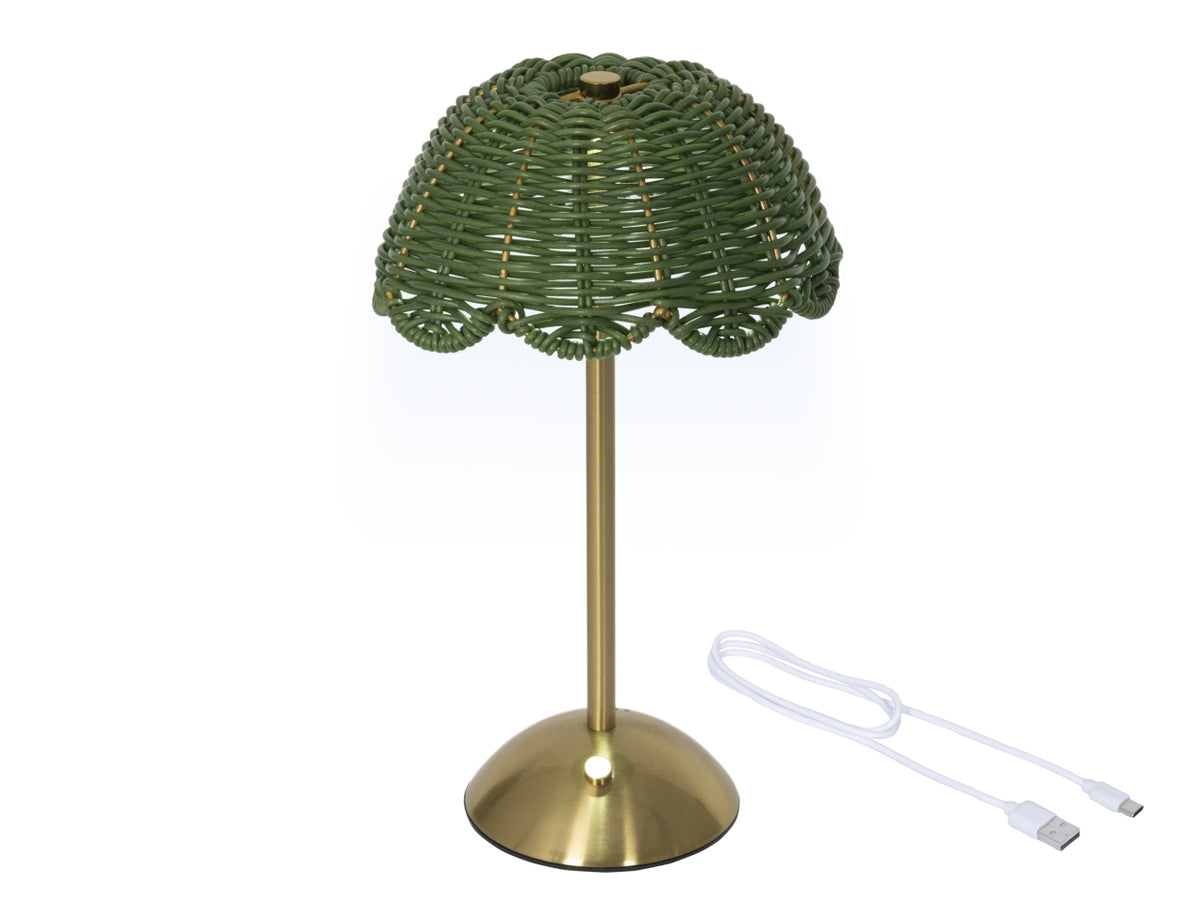 Lampada da tavolo c/led verde d.17.5xh.30cm