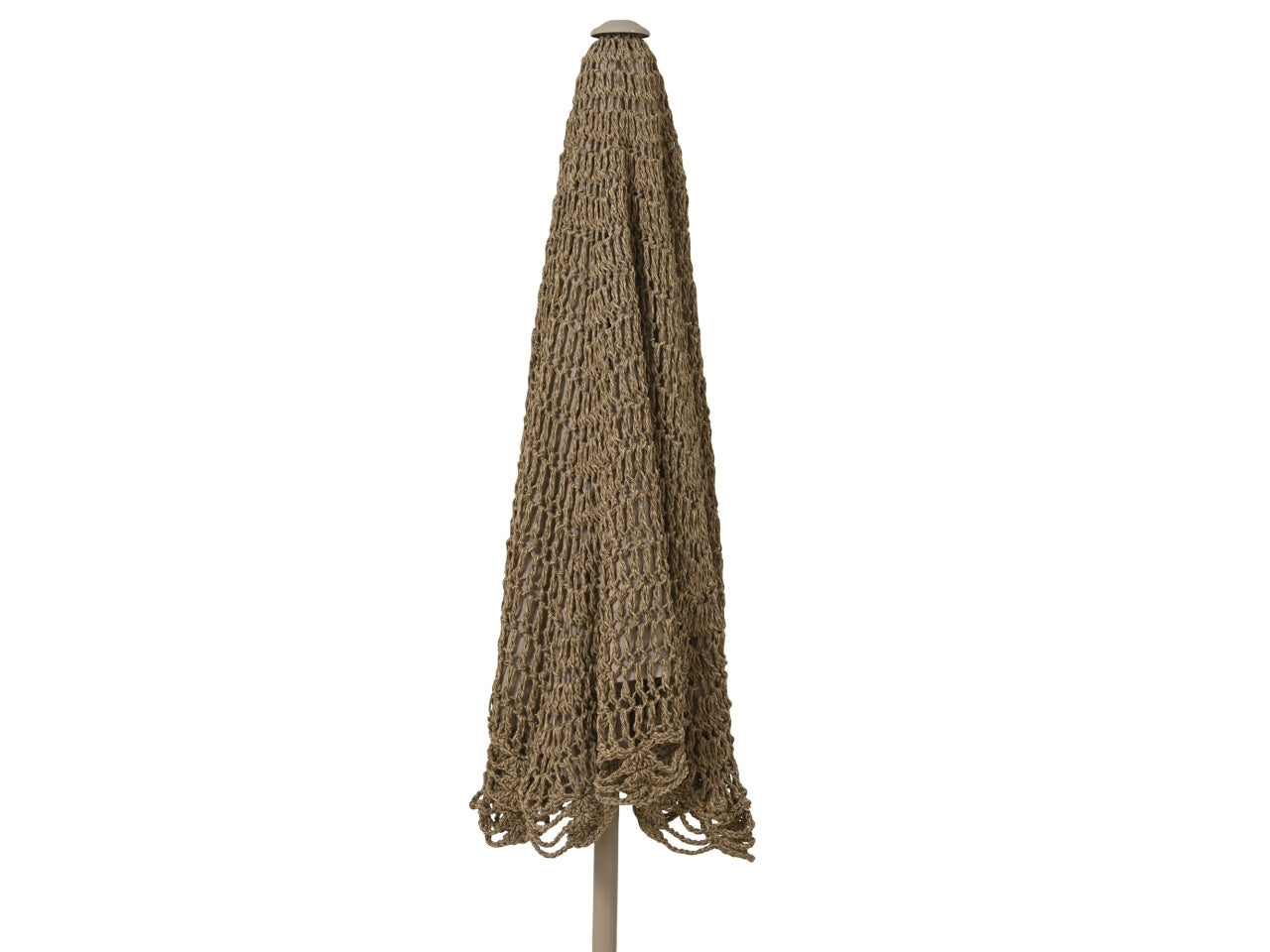 Ombrellone in alluminio con copertura uncinetto tortora d.209xh.220cm