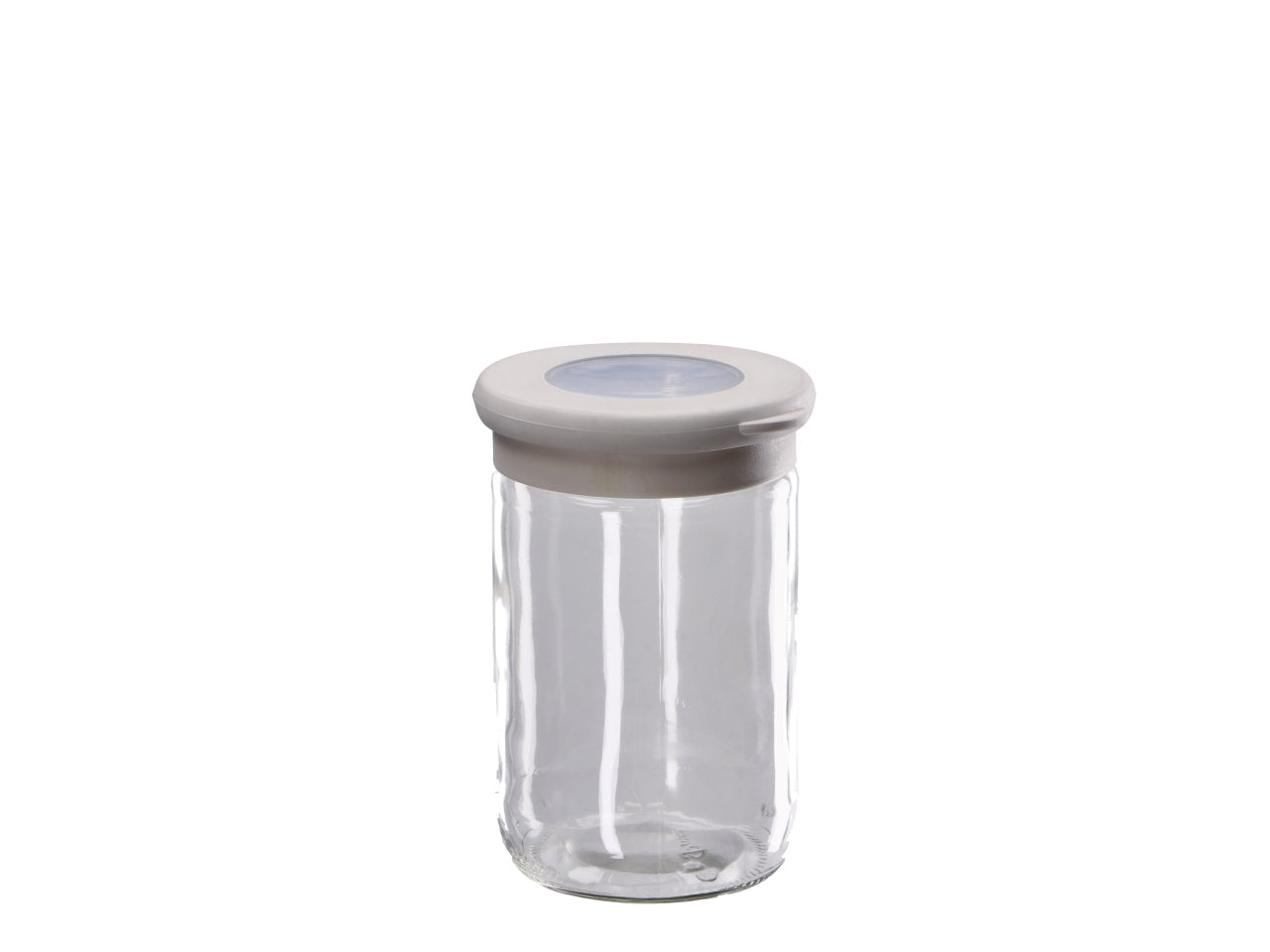 Barattolo in vetro con coperchio 10xh.10cm, 2 colori assortiti