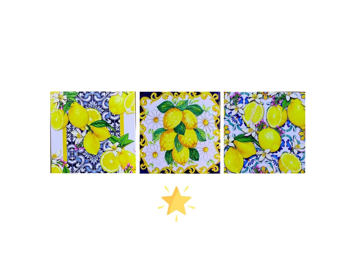 Magnete in ceramica mattonella maiolica in 3 assortimenti