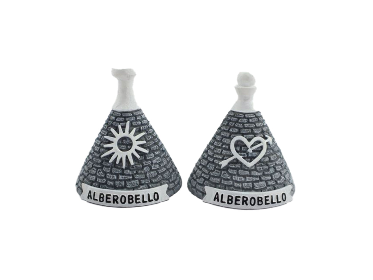 Trullo in resina alberobello con campanella d'appoggio in 2 assortimenti