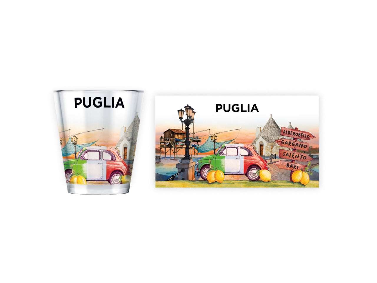 Bicchierino in vetro puglia auto lucido